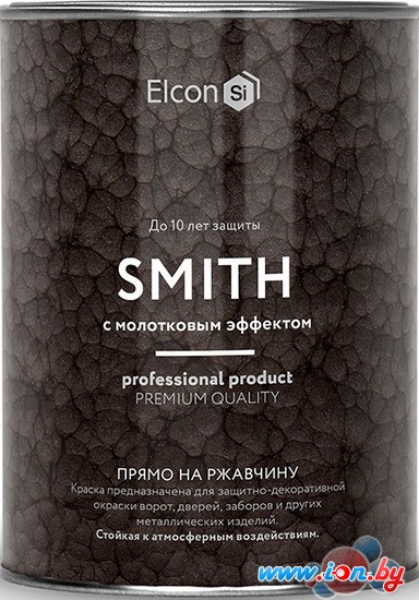 Краска Elcon Smith с молотковым эффектом до 150C 0.8 кг (зеленый) в Бресте