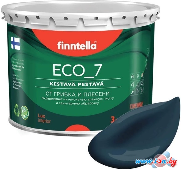 Краска Finntella Eco 7 Yo F-09-2-3-FL009 2.7 л (сине-зеленый) в Гомеле