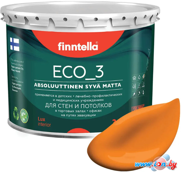 Краска Finntella Eco 3 Wash and Clean Sahrami F-08-1-9-FL128 9 л (шафрановый) в Бресте