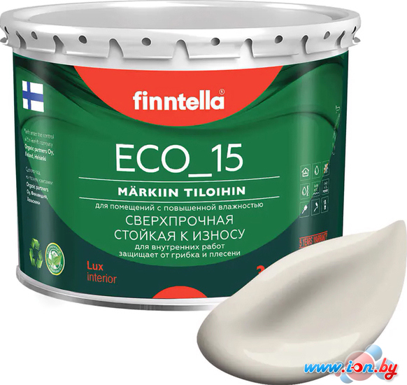 Краска Finntella Eco 15 Kuiskaus F-10-1-3-FL093 2.7 л (светло-бежевый) в Витебске