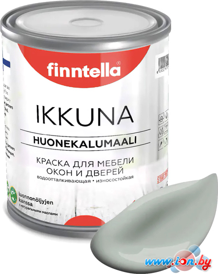 Краска Finntella Ikkuna Poly F-34-1-9-FL053 9 л (серо-зеленый) в Могилёве