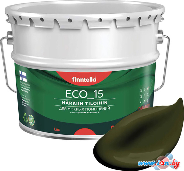 Краска Finntella Eco 15 Kombu F-10-1-9-FL020 9 л (буро-зеленый) в Витебске