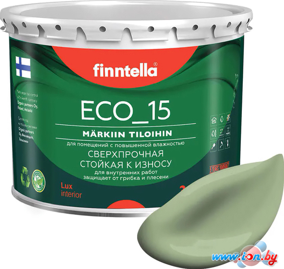 Краска Finntella Eco 15 Sypressi F-10-1-3-FL026 2.7 л (светло-зеленый) в Бресте