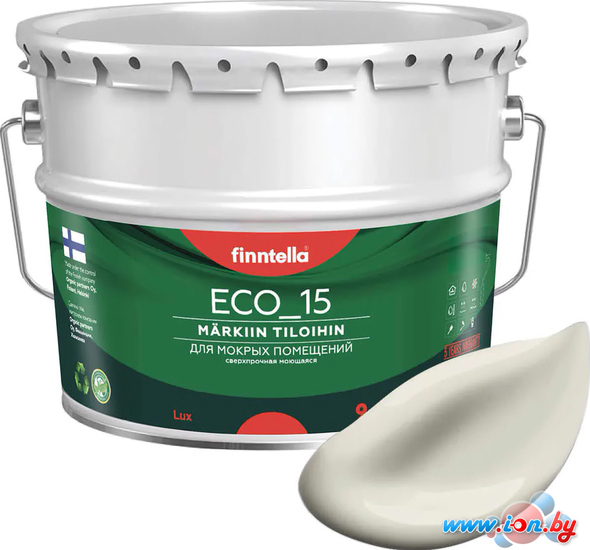 Краска Finntella Eco 15 Albiino F-10-1-9-FL123 9 л (бледно серо-желтый) в Витебске