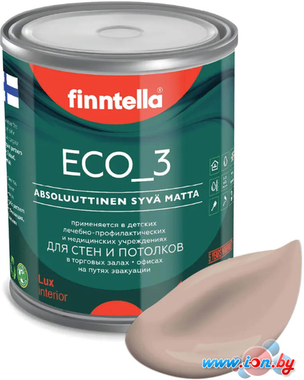 Краска Finntella Eco 3 Wash and Clean Jauhe F-08-1-3-LG178 2.7 л (теплый бежевый) в Могилёве