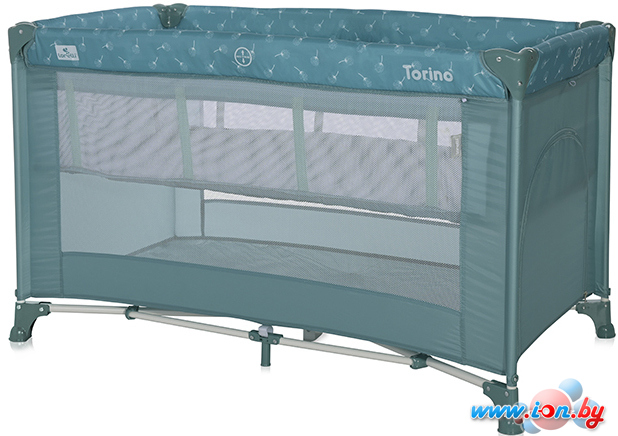 Манеж-кровать Lorelli Torino 2 Layers 2022 (арктический зеленый, цветочный) в Минске