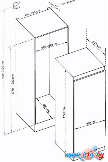 Однокамерный холодильник Scandilux RBI 524 EZ в Гродно