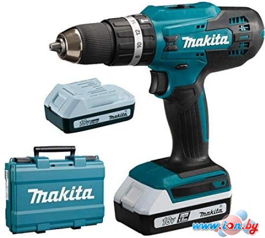 Ударная дрель-шуруповерт Makita HP488DWE (с 2-мя АКБ, кейс) в Бресте