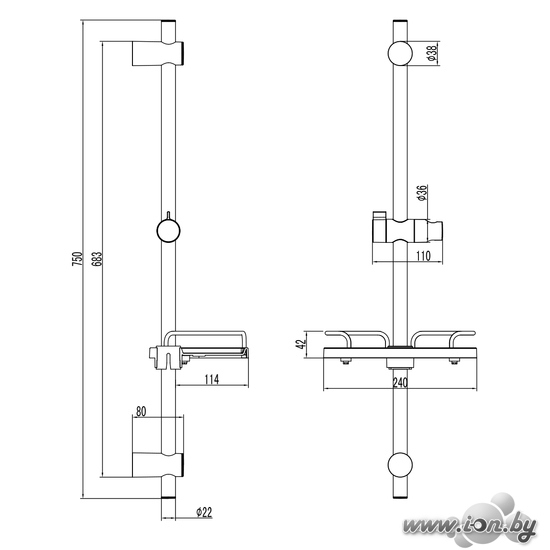 Душевая штанга Lemark LM3775GM в Бресте