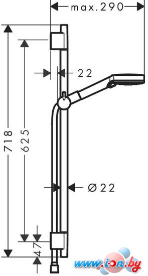 Душевой гарнитур  Hansgrohe Vernis Blend 26422670 (черный матовый) в Бресте