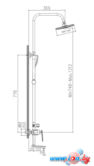 Душевая система  Haiba HB24533-3 (серый) в Витебске