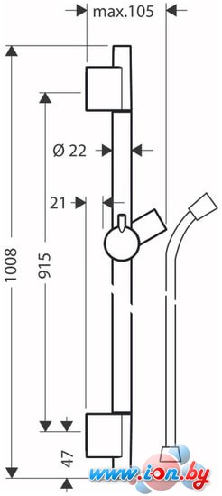 Душевая штанга Hansgrohe Unica 28631670 (черный) в Могилёве