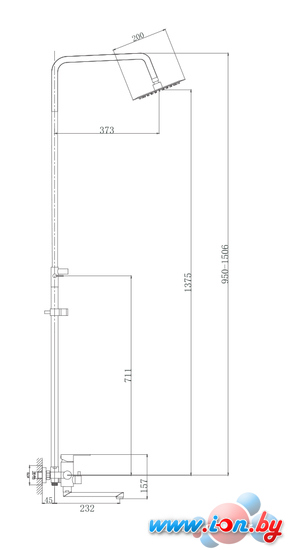 Душевая система  Haiba HB24801 (нержавеющая сталь) в Бресте