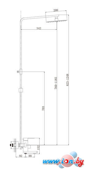 Душевая система  Haiba HB24803 (нержавеющая сталь) в Гомеле