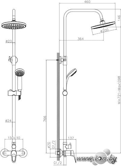 Душевая система Decoroom DR21070 в Бресте