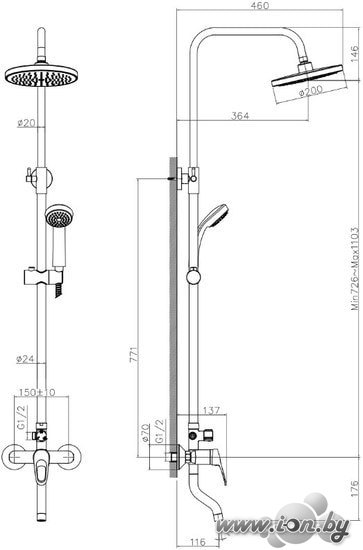 Душевая система Decoroom DR21071 в Витебске