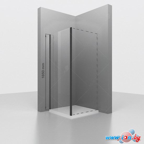 Душевая стенка RGW Z-050-1B 352205100-14 100 (черный/прозрачное стекло) в Могилёве