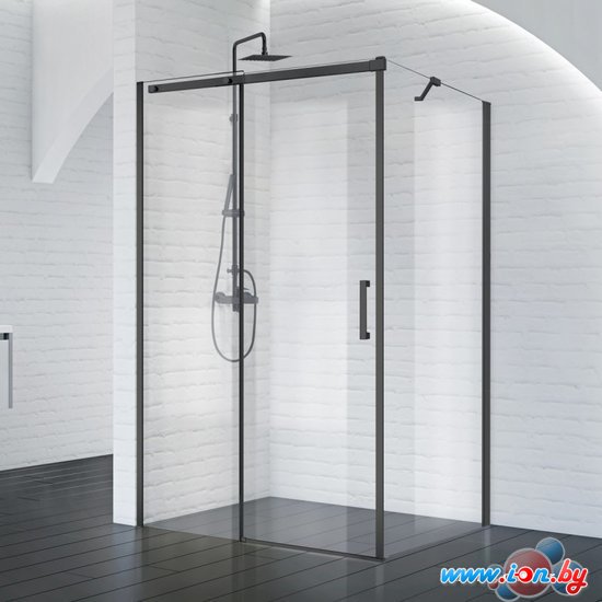 Душевой уголок BelBagno ACQUA-AH-1-140/90-C-NERO (прозрачное стекло) в Бресте