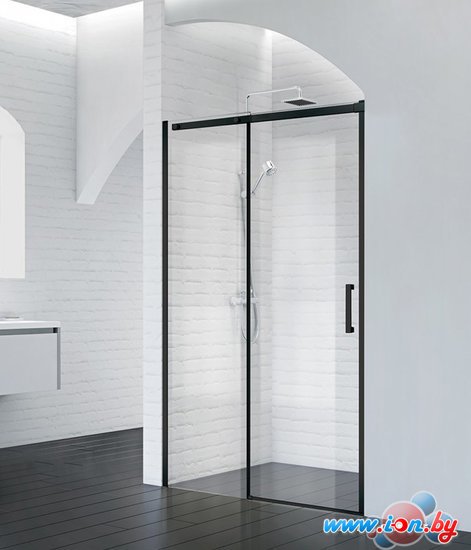 Душевая дверь BelBagno ACQUA-BF-1-140-C-NERO (прозрачное стекло) в Бресте