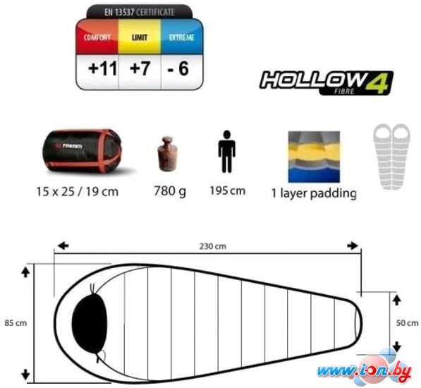 Спальный мешок Trimm Lite Summer 195 R (правая молния, красный) в Могилёве