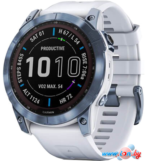 Умные часы Garmin Fenix 7X Sapphire Solar 51 мм (голубой минерал/белый камень) в Витебске