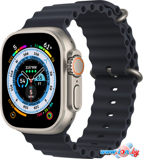 Умные часы Apple Watch Ultra LTE 49 мм (титановый корпус, титановый/темно-серый, ремешок из эластомера) в Гомеле