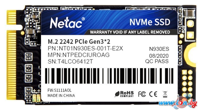 SSD Netac Внутренний SSD M.2 PCIe 3 x2 - 1ТB 2242 Netac N930ES Pro NVMe в Витебске