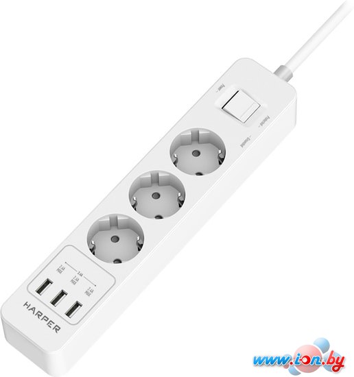 Сетевой фильтр Harper UCH-360 (белый) в Могилёве