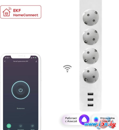 Умный удлинитель EKF Connect Wi-Fi c USB RCE-1-WF в Могилёве