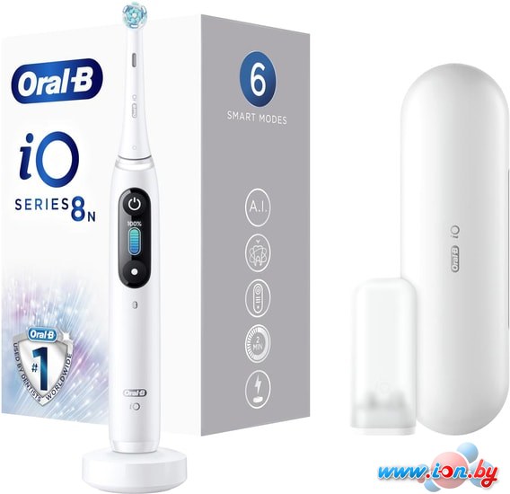 Электрическая зубная щетка Oral-B iO 8n (белый, 1 насадка) в Могилёве