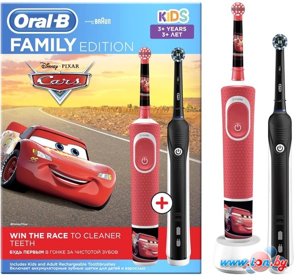 Комплект зубных щеток Oral-B Pro 1 Cross Action и Kids D16.513.1U + D100.410.2K (черный) в Витебске