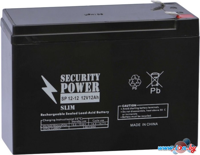 Аккумулятор для ИБП Security Power SP 12-12 F2 Slim (12В/12 А·ч) в Минске