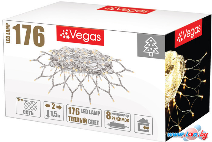 Световая сетка Vegas Сеть 55074 176 LED (белый теплый) в Бресте