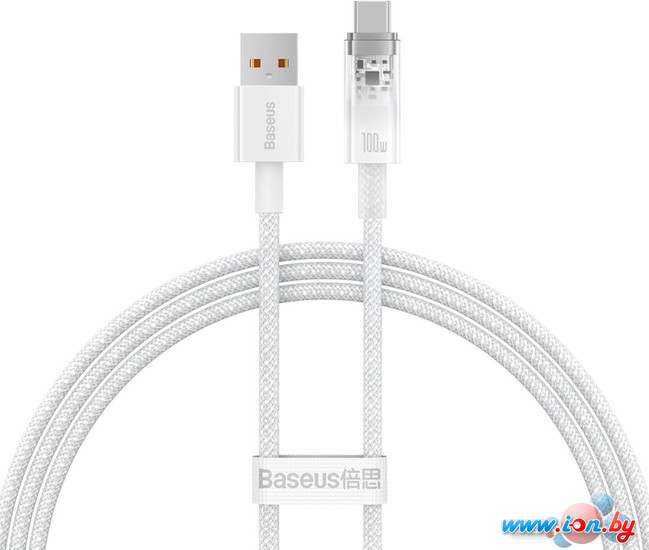 Кабель Baseus Explorer Series Fast Charging Cable with Smart Temperature Control 100W USB Type-A - USB Type-C (2 м, белый) в Бресте