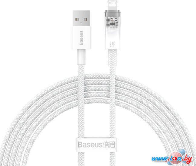 Кабель Baseus Explorer Series Fast Charging Cable with Smart Temperature Control 2.4A USB Type-A - Lightning (2 м, белый) в Могилёве