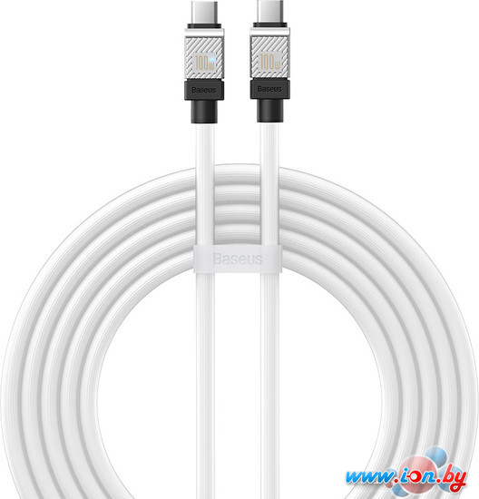 Кабель Baseus CoolPlay Series Fast Charging Data Cable 100W USB Type-C - USB Type-C (2 м, белый) в Могилёве