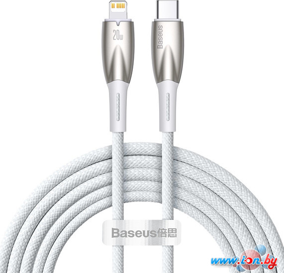 Кабель Baseus Glimmer Series Fast Charging Data Cable 100W USB Type-A - Type-C (2 м, белый) в Гродно