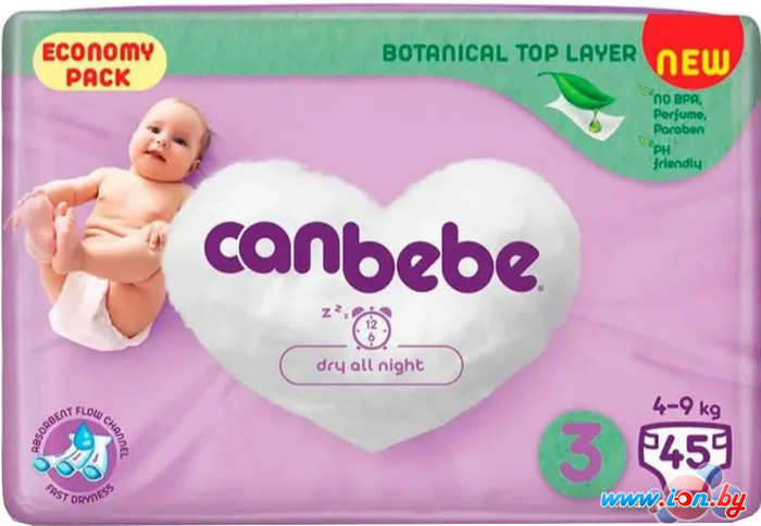 Подгузники Canbebe 3 4-9 кг (45 шт) в Витебске