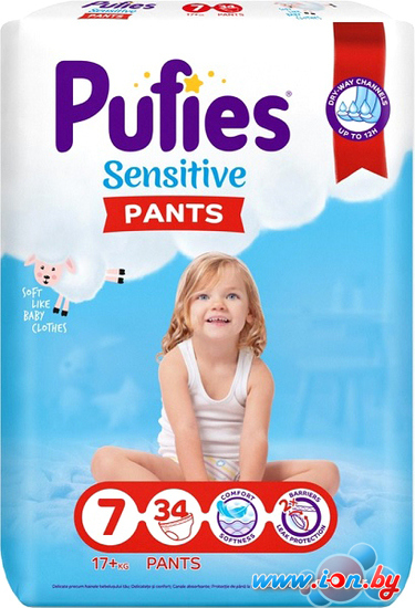 Трусики-подгузники Pufies Sensitive Pants Extra Large+ 7 (34 шт) в Могилёве