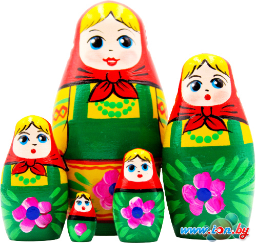 Развивающая игра Брестская Фабрика Сувениров В зеленом сарафане и красном платке (набор 5 шт) в Могилёве