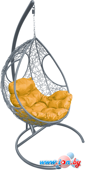 Подвесное кресло M-Group Долька 11150311 (серый ротанг/желтая подушка) в Могилёве