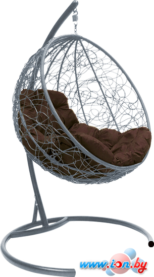 Подвесное кресло M-Group Круг 11050305 (серый ротанг/коричневая подушка) в Гомеле