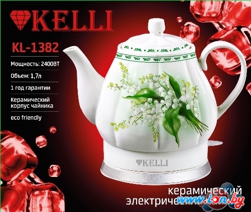 Электрический чайник KELLI KL-1382 (белый) в Минске