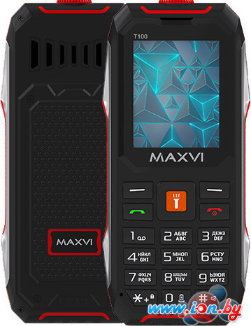 Кнопочный телефон Maxvi T100 (красный) в Гомеле