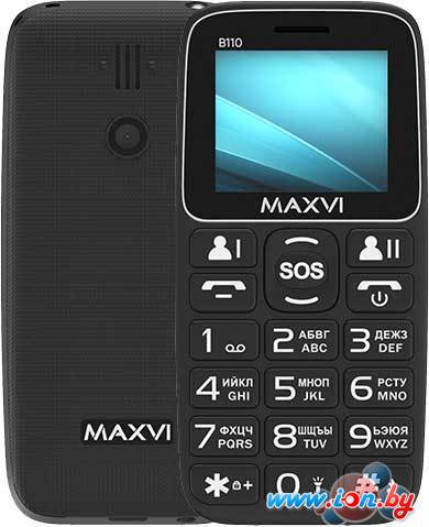 Кнопочный телефон Maxvi B110 (черный) в Могилёве