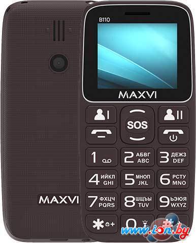 Кнопочный телефон Maxvi B110 (коричневый) в Могилёве