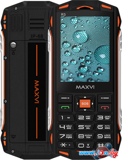 Кнопочный телефон Maxvi R3 (оранжевый) в Бресте