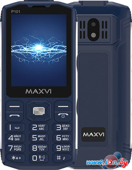 Кнопочный телефон Maxvi P101 (синий) в Гомеле