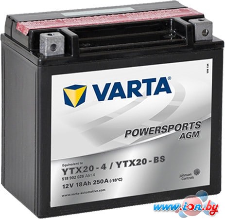 Мотоциклетный аккумулятор Varta Powersports AGM YTX20-4/YTX20-BS 518 902 026 (18 А·ч) в Бресте