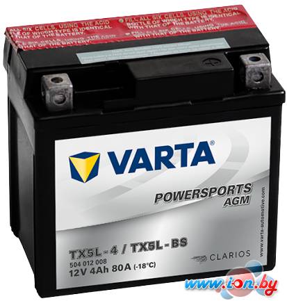 Мотоциклетный аккумулятор Varta Powersport AGM TX5L-BS 504 012 008 (4 А·ч) в Могилёве